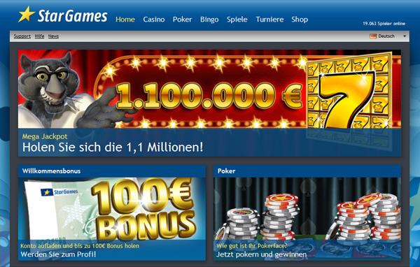 1,1 Millionen Euro Jackpot bei Stargames