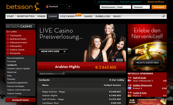 Betsson Jackpots