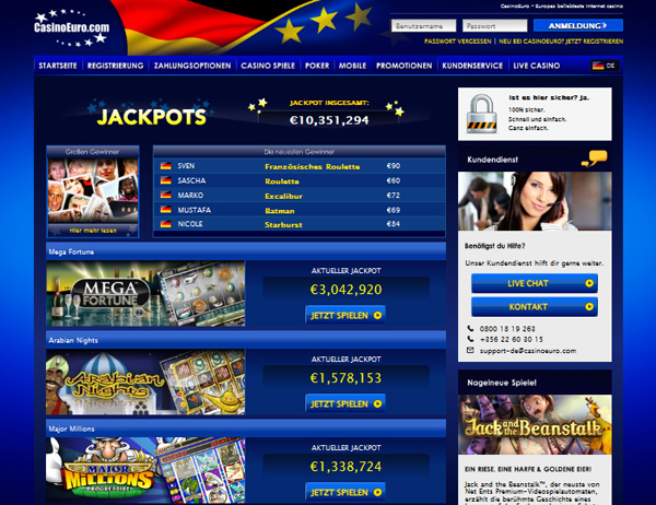 Casino Euro - Jackpot Spiele