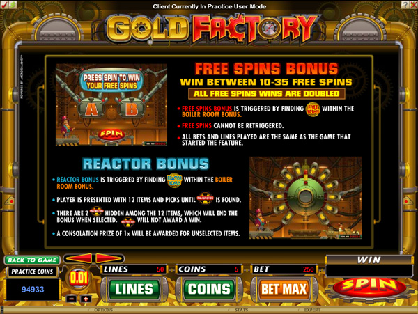 Gold Factory Slot - Bonus