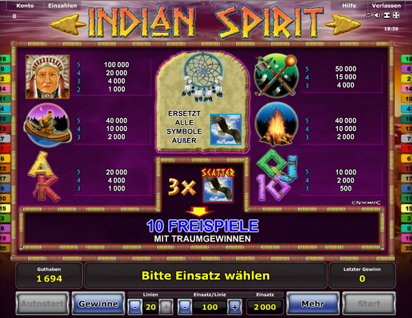 Indian Spirit Spielautomat