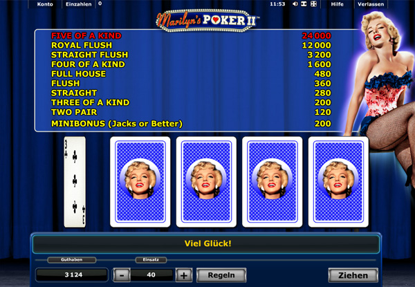 Marilyn's Poker von Novoline