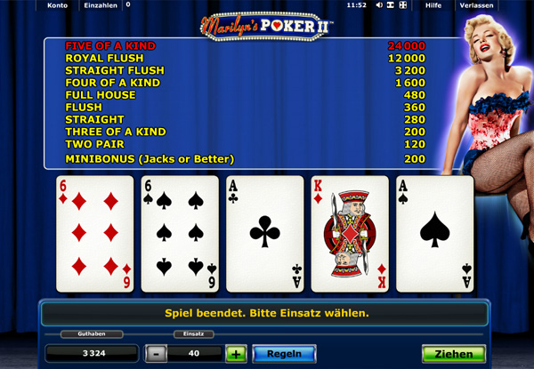 Marilyn's Poker Online Spielen