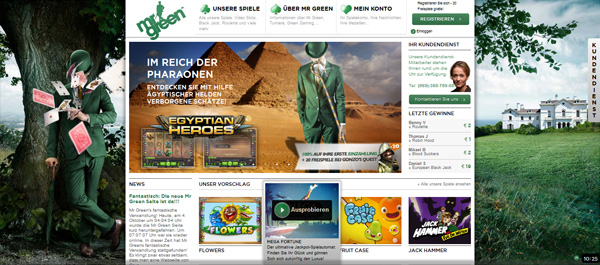 MrGreen Casino - Neue Webseite