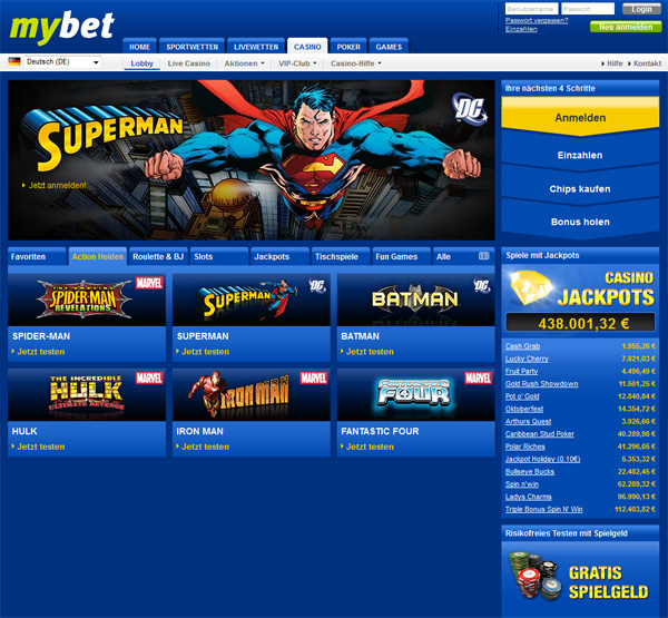 Superhelden-Spielautomaten bei MyBet